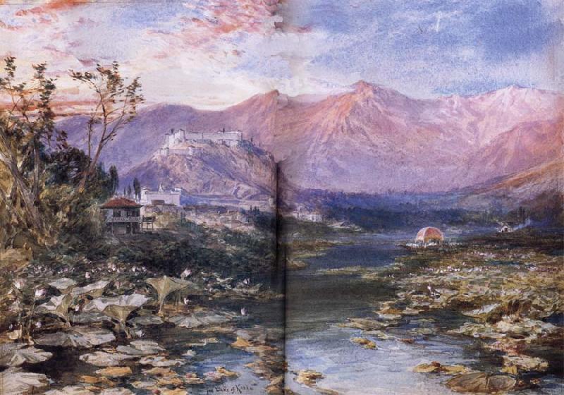 William Simpson The Lake of Kashmir at Shrinagar oil painting image